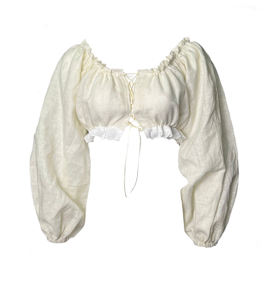 Helena Top- Ivory Linen