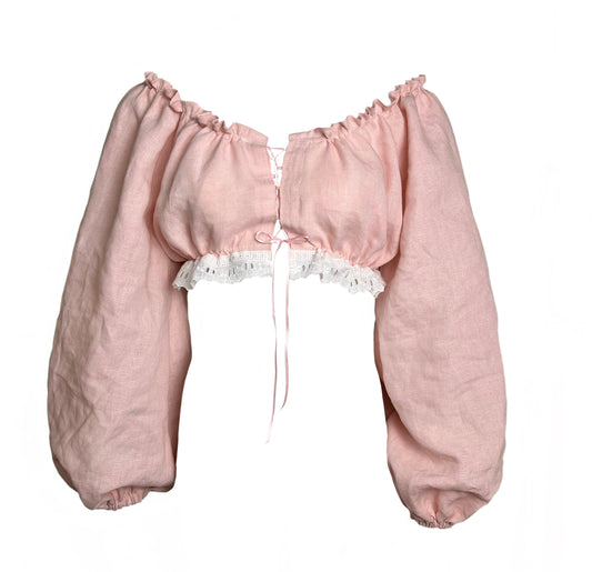 Helena Top- Mauve Linen