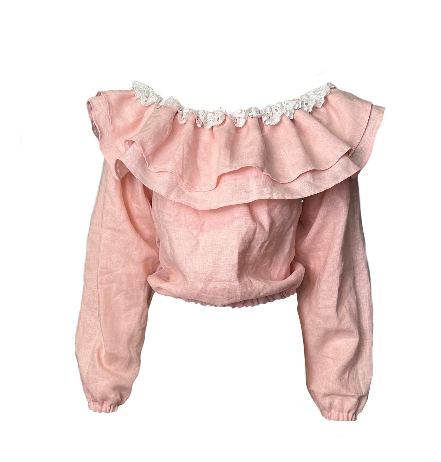 Bardot Top- Mauve Linen